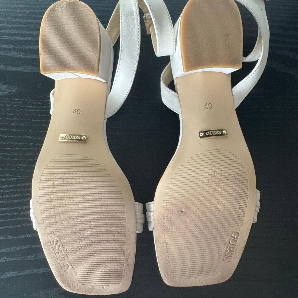 GUESS Cream Block Heel Sandals – Size 40 – Never Worn - Picture 2 of 5